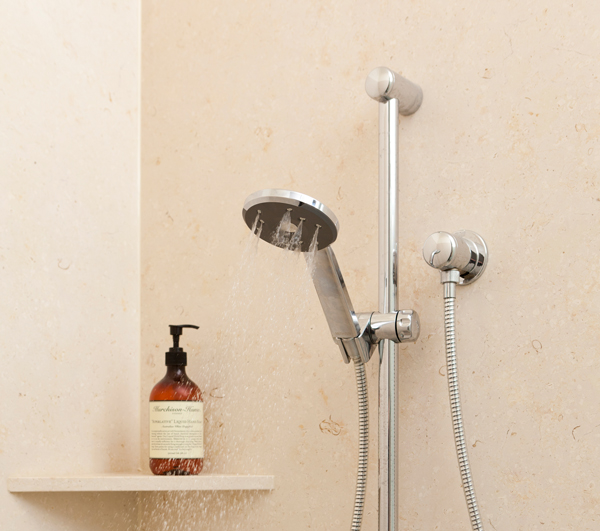 Methven Kiri Satinjet Ultra Low Flow shower handset optional rail