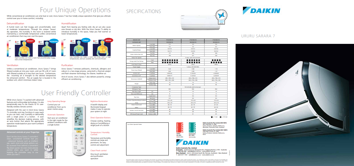 Daikin US7 Sales Brochure Pamphlet sized