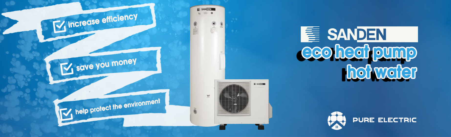 Sanden Eco CO2 Hot Water heat pump COP 5 most efficient Japanese Australia