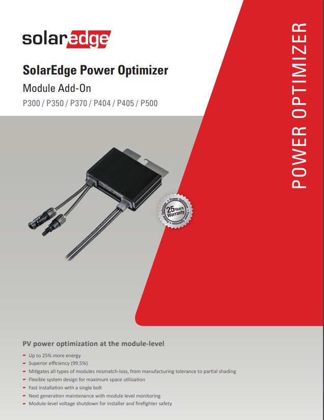 SolarEdge Power Optimizer Add On Datasheet