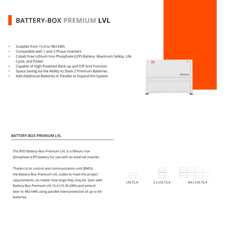 BYD Battery-Box Premium LVL 15.4 Datasheet v1.1