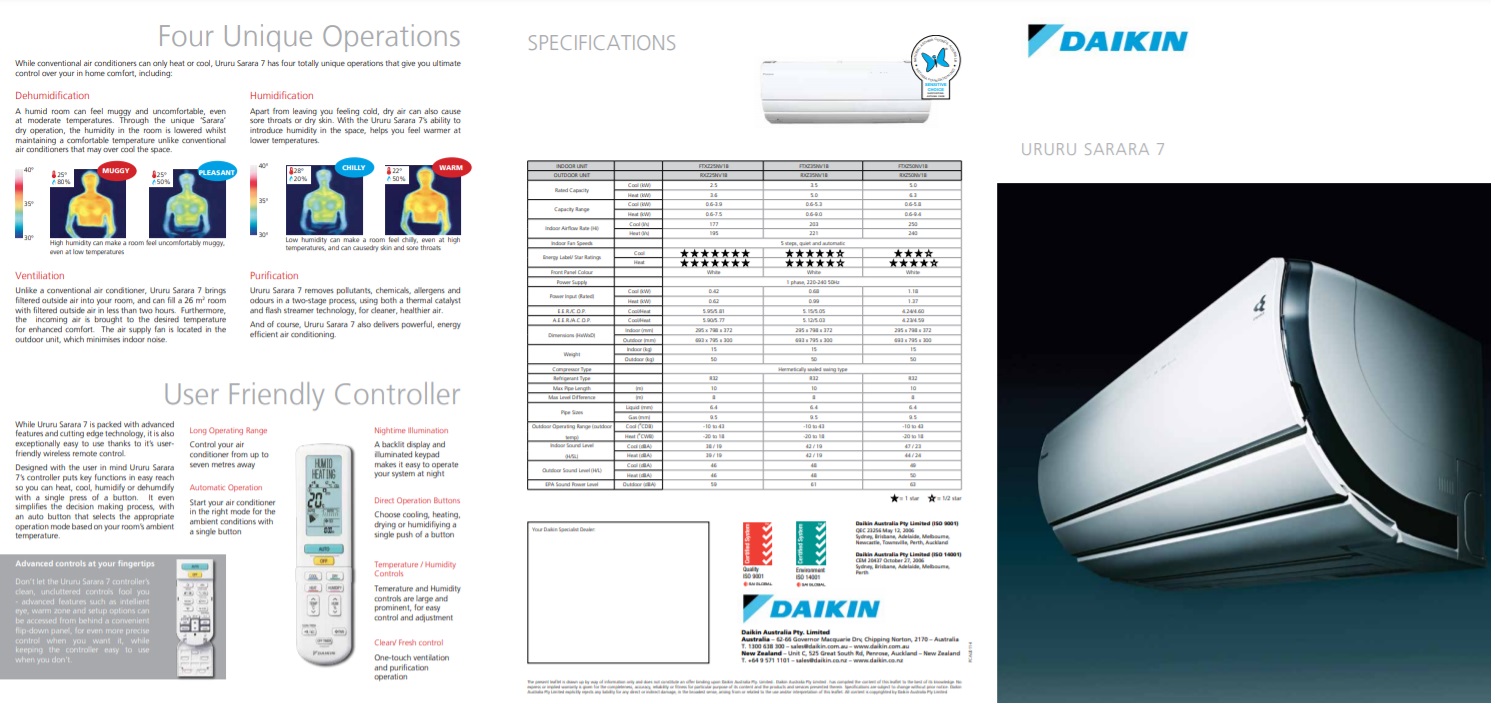 Daikin US7 2 Page Summary Seven Advanced Technologies