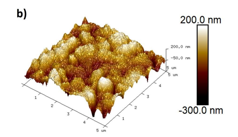 Perovskite CIGS Steel Substrate viewed on the tilt as measured by atomic force microscopy (AFM). 