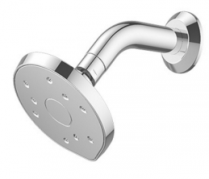 Methven WELS 5 Star 5.0L/min Kiri MKII Satinjet Low Flow Wall Shower CP plus Modern Arm accessory