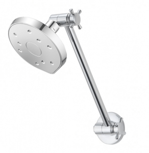 Methven WELS 5 Star 5.0L/min Kiri MKII Satinjet Low Flow Wall Shower CP plus capstan arm accessory