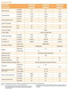 Daikin Perfera Technical Specifications