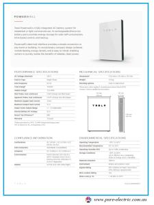 Tesla Powerwall AC Datasheet AU