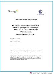 Clenergy SolarRoof Tin and Tile Flush Engineering Certification Letter and Spacing Tables